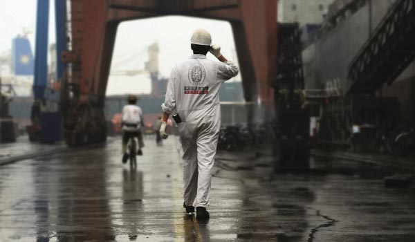 Bureau Veritas worker on dock